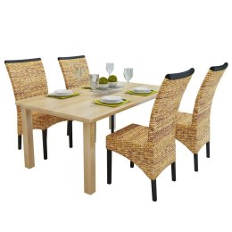  Krzesła stołowe, 4 szt., abaka i lite drewno mango Lumarko!