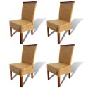  Krzesła stołowe, 4 szt., brązowe, naturalny rattan Lumarko!