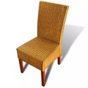  Krzesła stołowe, 4 szt., brązowe, naturalny rattan Lumarko!