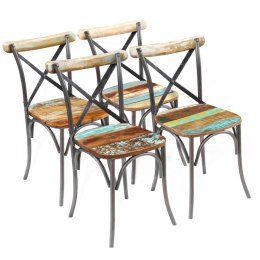  Krzesła stołowe, 4 szt., lite drewno z odzysku Lumarko!