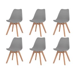  Krzesła stołowe, 6 szt., szare, sztuczna skóra Lumarko!