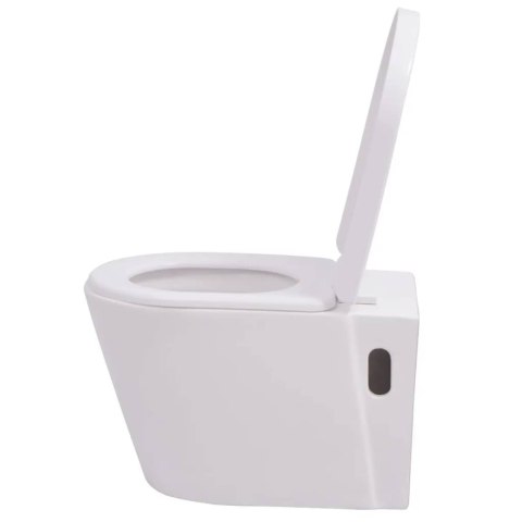  Podwieszana toaleta ceramiczna ze spłuczką, biała Lumarko!
