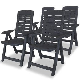  Rozkładane krzesła ogrodowe, 4 szt., plastikowe, antracytowe Lumarko!