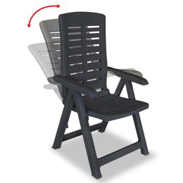  Rozkładane krzesła ogrodowe, 4 szt., plastikowe, antracytowe Lumarko!