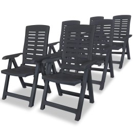  Rozkładane krzesła ogrodowe, 6 szt., plastikowe, antracytowe Lumarko!