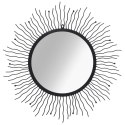  Ogrodowe lustro ścienne w kształcie słońca, 80 cm, czarne Lumarko!