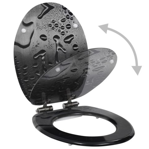  Deski klozetowe wolnoopadające, 2 szt., MDF, wzór w krople wody Lumarko!