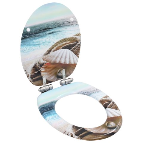  Deski klozetowe wolnoopadające, 2 szt., MDF, wzór w muszle Lumarko!