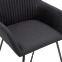  Krzesła do jadalni, 4 szt., czarne, tapicerowane tkaniną Lumarko!
