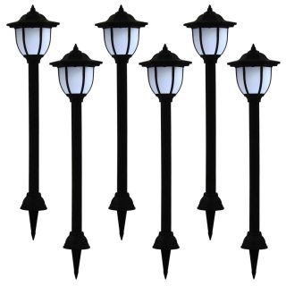  Lampy solarne do ogrodu, 6 szt., LED, czarne Lumarko!