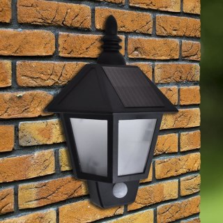  Ścienne lampy solarne, 2 szt., z detektorem ruchu, czarne Lumarko!