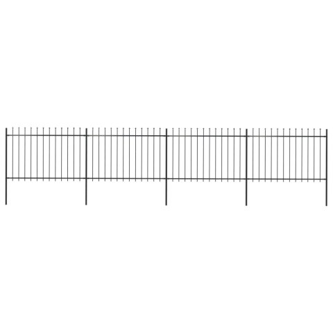  Ogrodzenie z prętów z grotami, stalowe, 6,8 x 1,2 m, czarne Lumarko!