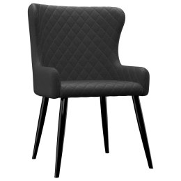  Krzesła jadalniane, 4 szt., czarne, tapicerowane tkaniną Lumarko!