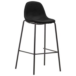  Krzesła barowe, 6 szt., czarne, tapicerowane tkaniną Lumarko!