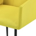  Krzesła stołowe z podłokietnikami, 4 szt., żółte, obite tkaniną Lumarko!