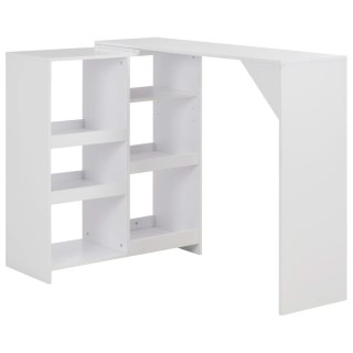  Stolik barowy z ruchomym regałem, biały, 138 x 40 x 120 cm Lumarko!