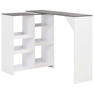  Stolik barowy z ruchomym regałem, biały, 138 x 40 x 120 cm Lumarko!