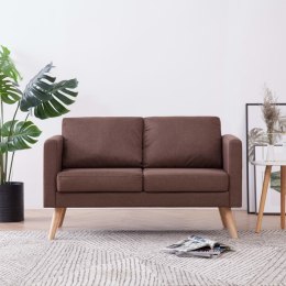 2-osobowa sofa tapicerowana tkaniną, brązowa Lumarko!