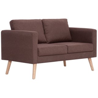  2-osobowa sofa tapicerowana tkaniną, brązowa Lumarko!