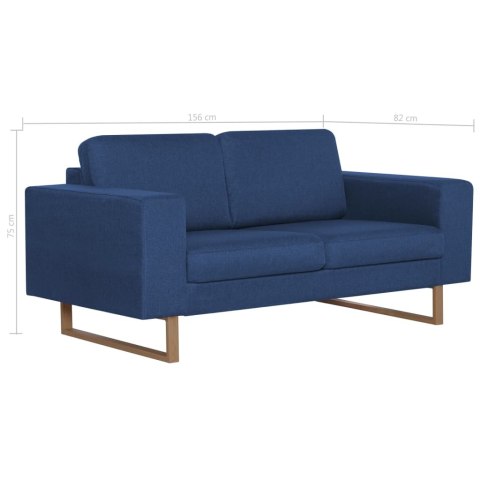  2-osobowa sofa tapicerowana tkaniną, niebieska Lumarko!