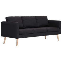  3-osobowa sofa tapicerowana tkaniną, czarna Lumarko!