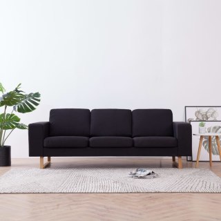  3-osobowa sofa tapicerowana tkaniną, czarna Lumarko!