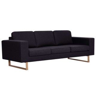  3-osobowa sofa tapicerowana tkaniną, czarna Lumarko!