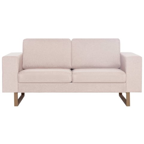  Sofa 2-osobowa tapicerowana tkaniną, kremowa Lumarko!