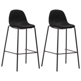  Krzesła barowe, 2 szt., czarne, tapicerowane tkaniną Lumarko!