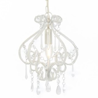  Lampa sufitowa z koralikami, biała, okrągła, E14 Lumarko!