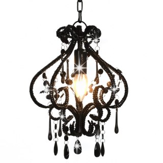  Lampa sufitowa z koralikami, czarna, okrągła, E14 Lumarko!