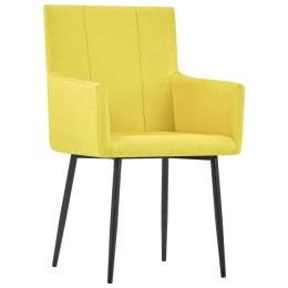  Krzesła stołowe z podłokietnikami, 2 szt., żółte, obite tkaniną Lumarko!