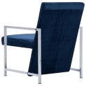  Fotel z chromowanym nóżkami, niebieski, aksamit Lumarko!