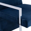  Fotel z chromowanym nóżkami, niebieski, aksamit Lumarko!