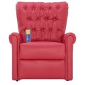  Rozkładany fotel masujący, czerwony, sztuczna skóra Lumarko!
