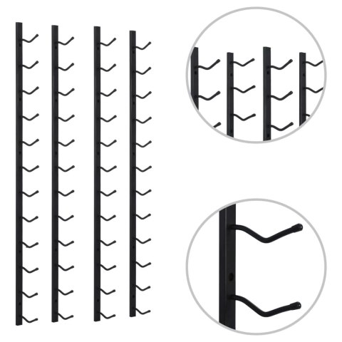  Ścienne stojaki na 12 butelek wina, 2 szt., czarne, żelazne Lumarko!