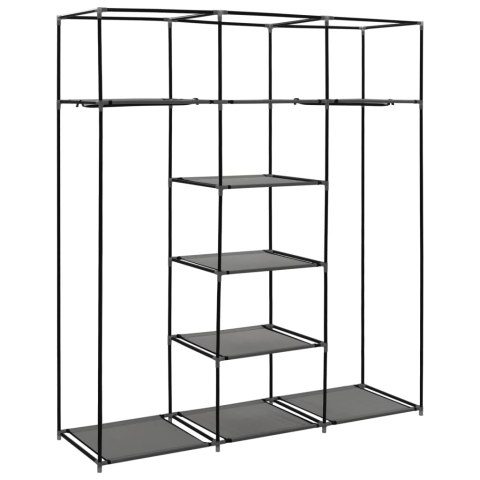  Szafa z przegrodami i drążkami, szara, 150x45x175 cm, tkanina Lumarko!