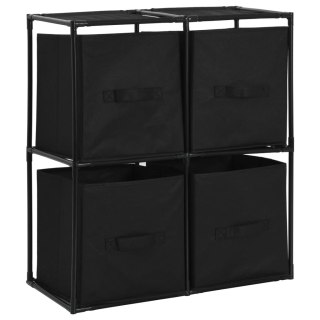  Szafka, 4 kosze z tkaniny, czarne, 63x30x71 cm, stal Lumarko!