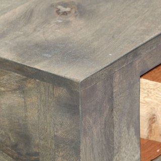  Stolik konsola, szary, 86x30x76 cm, lite drewno mango Lumarko!