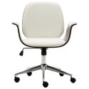  Krzesło biurowe, białe, gięte drewno i sztuczna skóra Lumarko!