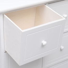 Lumarko Komoda z 6 szufladami, biała, 60x30x75 cm, drewno paulownia
