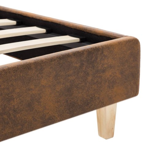  Rama łóżka, brązowa, sztuczna skóra zamszowa, 180 x 200 cm Lumarko!