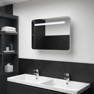  Szafka łazienkowa z lustrem i LED, 80 x 11 x 55 cm Lumarko! XXX