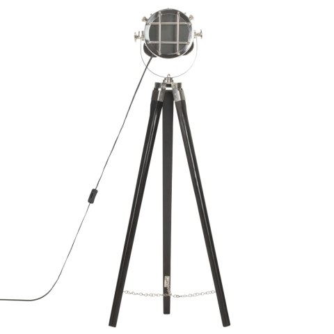  Lampa podłogowa na trójnogu, czarna, lite drewno mango, 97 cm Lumarko!