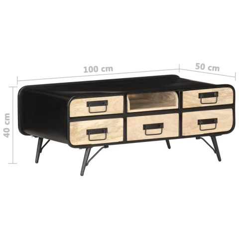  Stolik kawowy, 100x50x40 cm, lite drewno mango Lumarko!