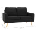  2-osobowa sofa, czarna, tapicerowana tkaniną Lumarko!
