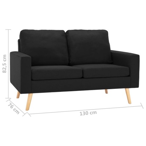  2-osobowa sofa, czarna, tapicerowana tkaniną Lumarko!