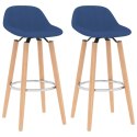  Krzesła barowe, 2 szt., niebieskie, tapicerowane tkaniną Lumarko!