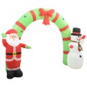  Nadmuchiwana brama świąteczna, Mikołaj i bałwan, z LED, 280 cm Lumarko!