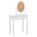  Toaletka ze stołkiem, biała, 65x36x128 cm, drewno paulowni, MDF Lumarko!